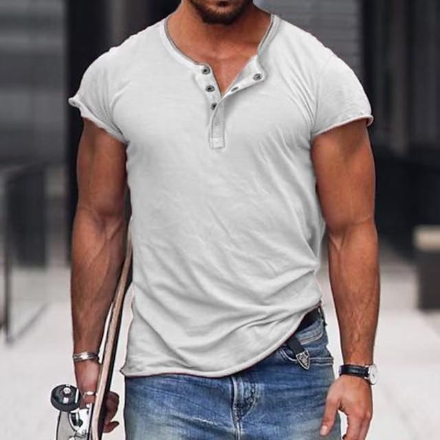 Solid Color T-Shirt for Men New Summer Versatile Short Sleeve Casual Men's T-Shirt Top