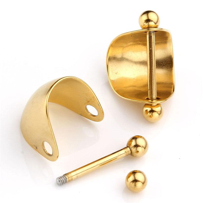 16G Stainless Steel Ear Piercing Horseshoe Shield Cuff Ear Helix Cartilage Cuff Ring Earrings Body Jewelry Piercing