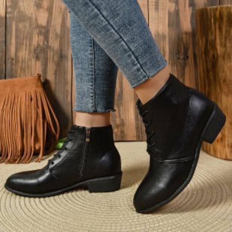 

Новые ретро черные ботинки Мартин толстый каблук шнуровка маленькие кожаные туфли высокий каблук женские ботинки модные короткие ботинки женские осенние 43 чёрный