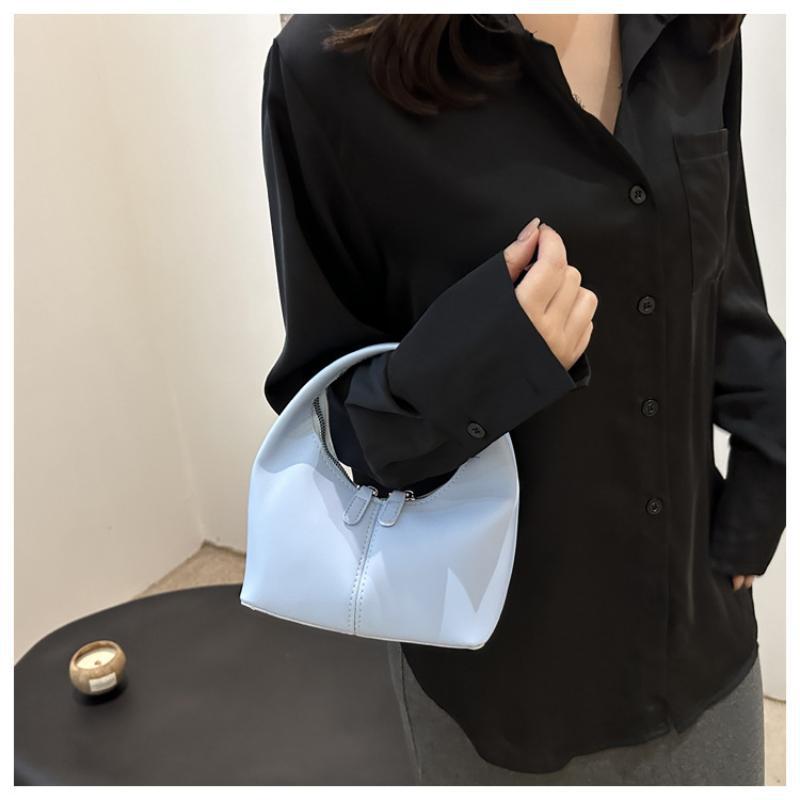 Mini Pu Leather Hobo Top Handle Bag With Zipper Closure Multiple Color Choices For Daily Use Shopping Weekend Trips