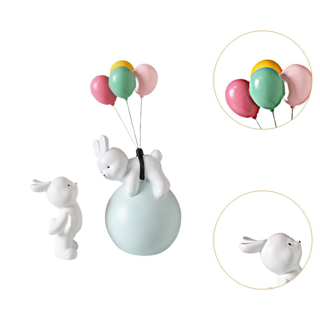 Balloon Bunny Figurine, Funny Tabletop Ornaments for Living Room TV Stand Bookshelf Arrangement Desktop
