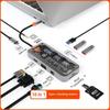 Transparent 10 In 1 Type C Docking Station USB Hub Adapter for Laptop PC MacBook