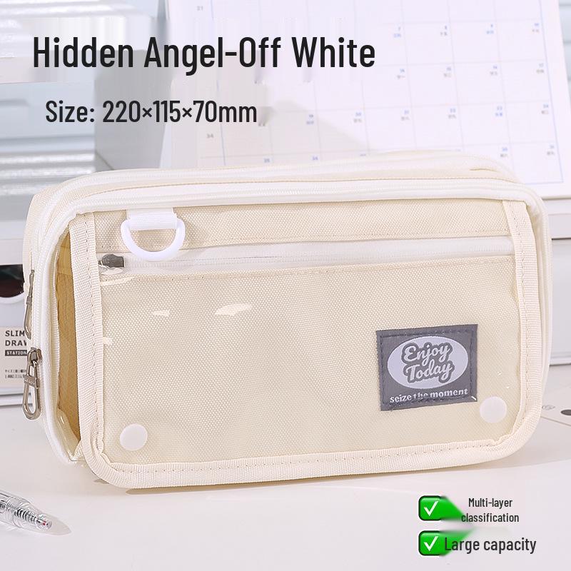 Large Capacity Blue Transparent Ita Pencil Case - Stylish and Functional for Students