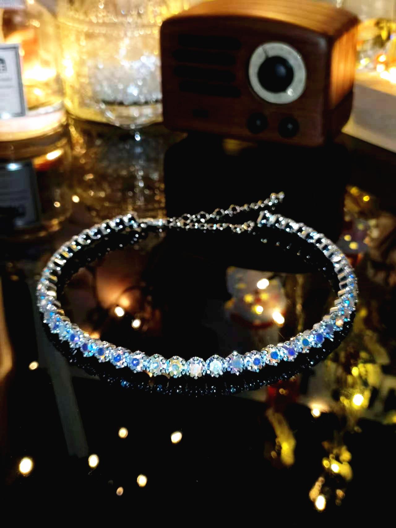 

Премиум супер вспышка полный бриллиант один ряд двойной ряд ожерелье воротник для женщин, модное роскошное ожерелье-цепочка на ключицу