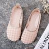 Summer sandals women's single shoes soft sole breathable lace shallow mouth versatile women's shoes comfortable flat bottom casual mother shoes mesh