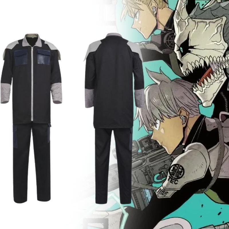 High-quality Polyester Monster No. 8 Cosplay Costume Black Anime Team Uniform For Men And Women