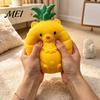 Giant Fruit Sensory Toy Large Pineapple Stress Ball, Slow Rising Squeeze for Anxiety Relief, Strawberry Study Reduction Banana Grape Corn Carrot Toy,