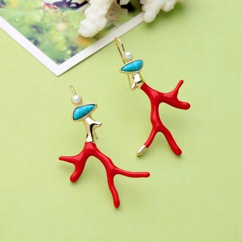 U-Shaped Enamel Glaze Earrings Clear Geometric Drop Earrings Irregular Colored Earrings  Women
