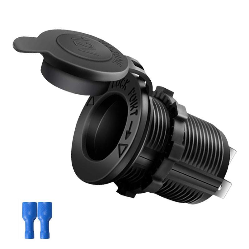 Cigarette Lighter Socket Car Marine Motorcycle ATV RV Cigarette Lighter Socket Power Socket Socket 24V Universal Waterproof Plug чёрный