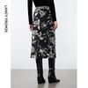 Langzi Printed A-Line Midi Skirt