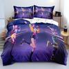 KPop Demon Hunters Themed Bedding Set Colorful Print Polyester Student Dormitory Bed Sheet Quilt Cover Kid Gift Home Textile