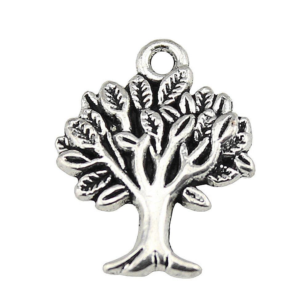 Charms Round Tree Of Life Pendants Vintage Jewelry Supplies QC109