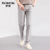 ROMON Men's Linen Blend Straight-Leg Business Casual Pants