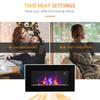 Electric Wall Fireplace, 1000W/2000W, LED Fire Effect, Remote Control, Stylish Look, with Heating Function