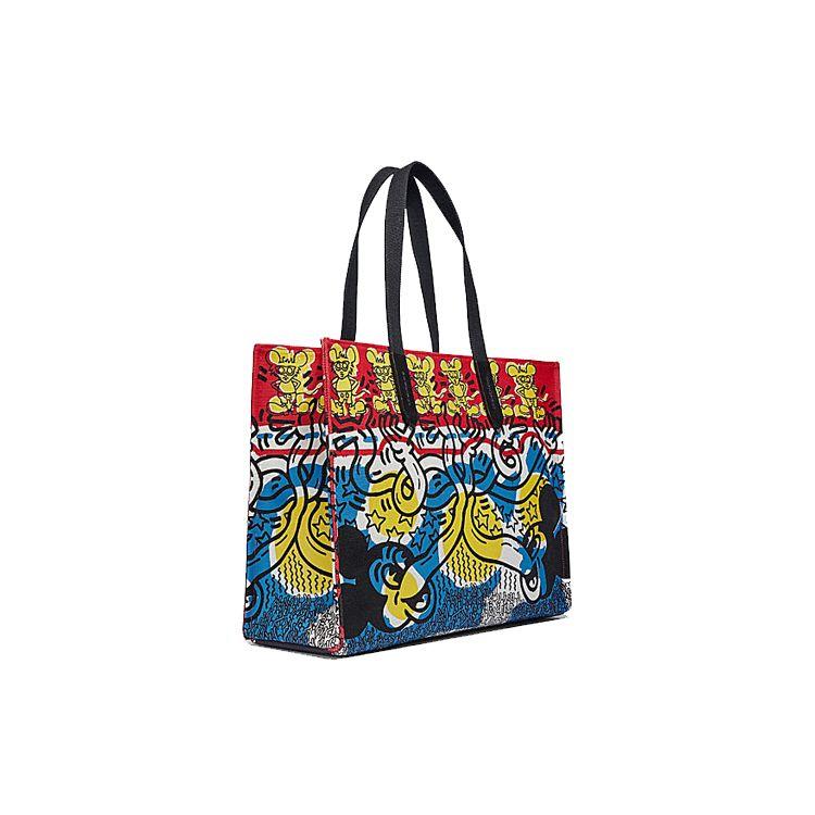 Coach Disney X Keith Haring Recycled Tote Men Tote Bags Blue 5227-OLBLM