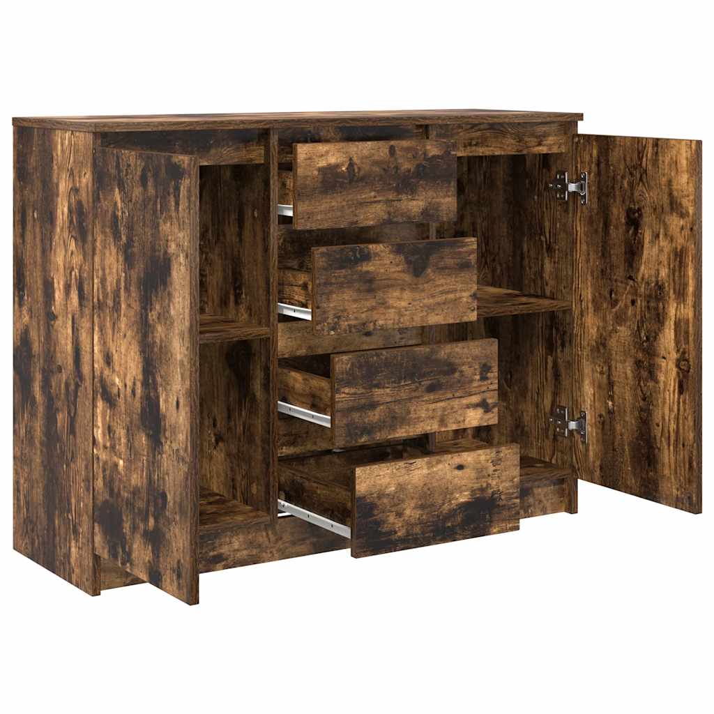 Sideboard with Drawers Smoked Oak 100.5 x 35 x 76 cm