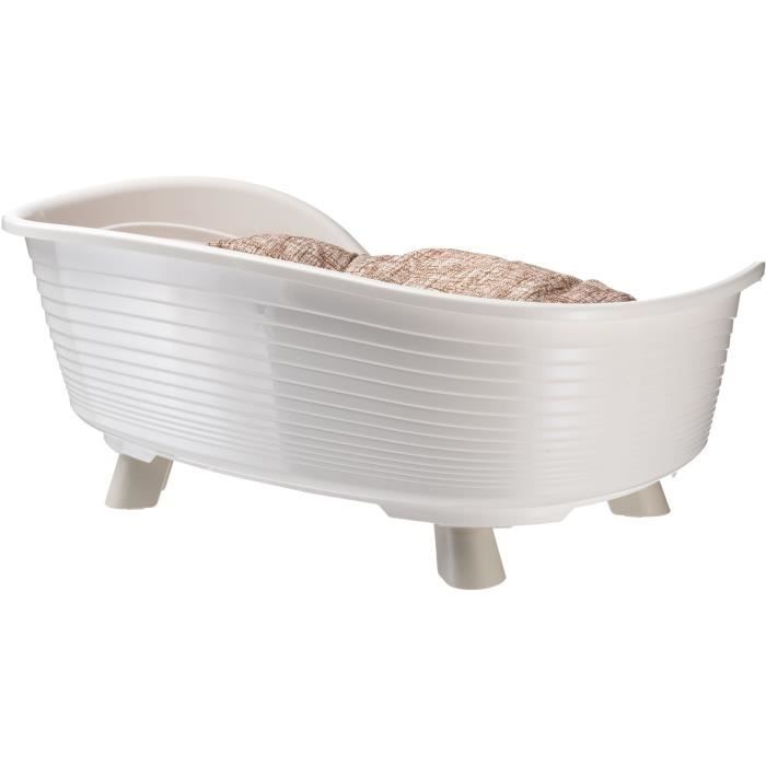 White Relax Cushion Basket - Size L - 73 X 55 X 27 Cm - FERPLAST