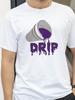 With Purple Liquid Drip Print and Drip Text Print T Shirt Summer Short Sleeve Crew Neck Top Tees Fashion Street Style Tshirt