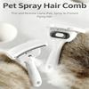 Dog Grooming Brush For Loose Hair Removal Gentle Massaging Comb Reduces Shedding Sprayer Metal Durable Design