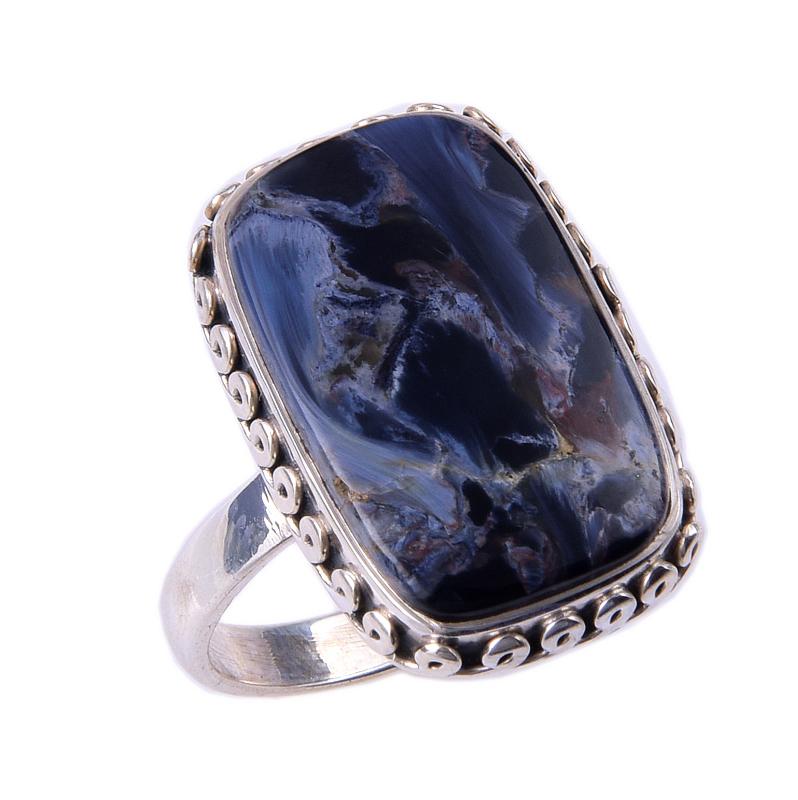 Natural Pietersite Gemstone Handmade 925 Solid Sterling Silver Ring Size 9 J2v10