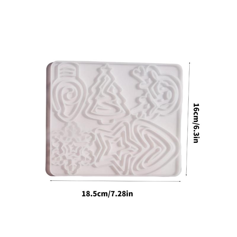 Christmas Themed Reusable Silicone Bookmark Mold For Handmade Resin Jewelry Accessories And Gifts