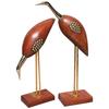 Wood and Brass Saras, Wood Antique Decorative Saras Swan Crane Love Birds Showpiece Home Decor Set of 2