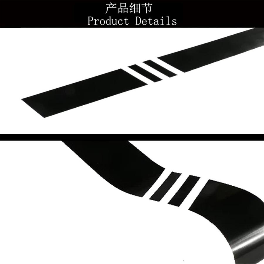 2pcs 2.2M Universal Car Body Door Side Skirt Stripes Stickers Vinyl Decals Black