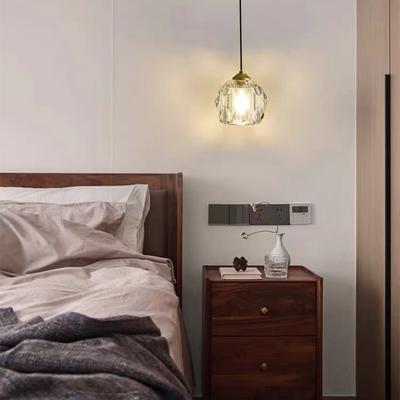 Modern Ceiling Chandelier Crystal Lights Bedroom Bedside Minimalist LED Lights Single Double Head Gold Lamps Dinning Bar Fixture