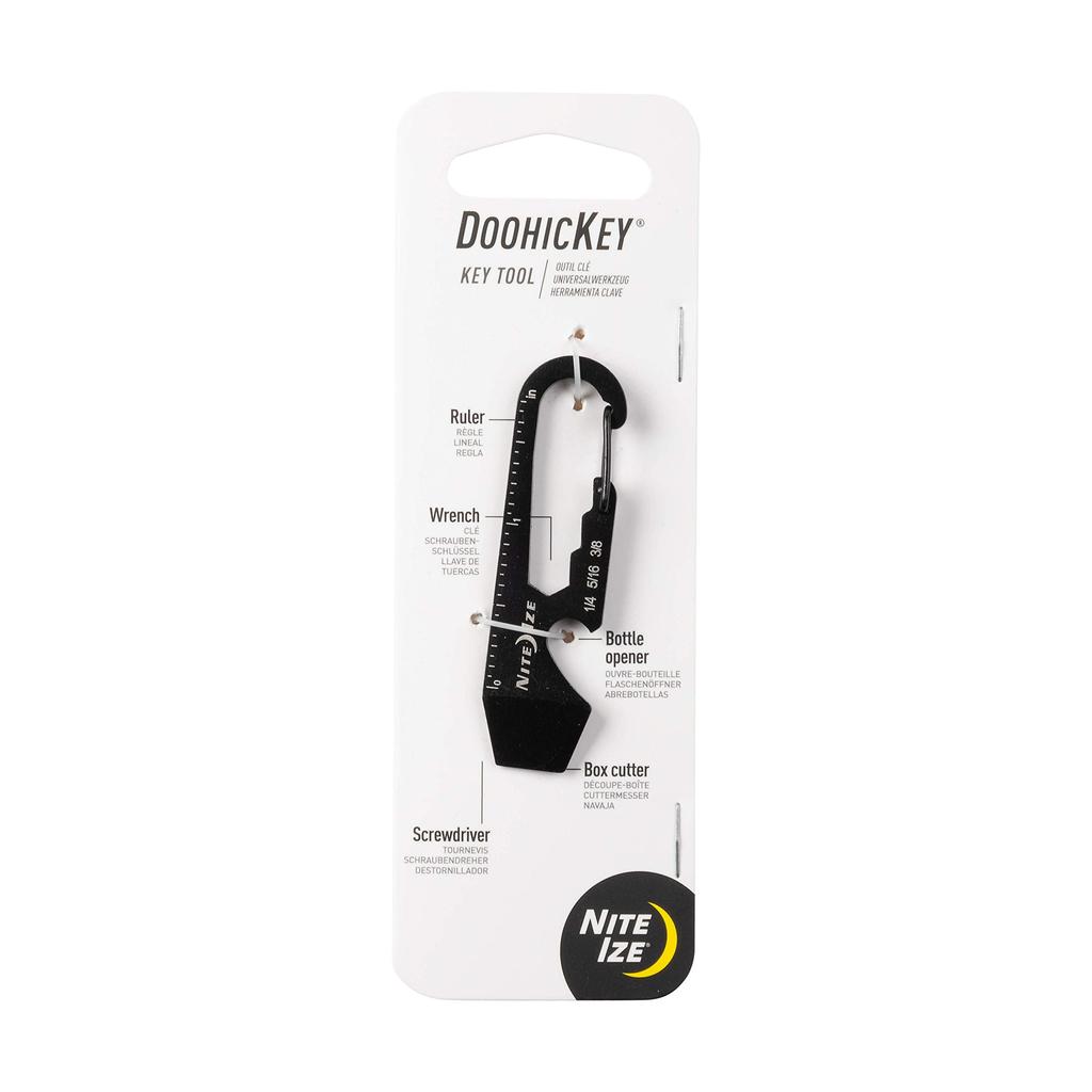 NITEIZE Doohickey Silver Small Mini Bottle Box Carabiner Multi-Tool, Keychain, Multi-Function Tool, Opener, Cutter,