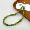 Cui Yan Sterling Silver Green Agate Beaded Necklace for Women - Brightening Spring/Summer Clavicle Chain