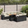 VidaXL Garden Lounge Set 9 Pcs with Cushions Black Wicker 3327353
