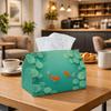 1pc Minimalist Nature Illustration Tissue Box Multifunctional, Fish Water Lily Calm Green Suitable for Home, Parties, And Car Decoration. This Decorat