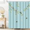 Pink Cherry Blossom Waterproof Washable Polyester Shower Curtain 180X 200Cm Bathroom Shower Curtain With 12 Hooks