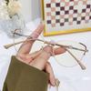 Fashion Cat-eye Women Reading Glasses Multi-color Metal Frames Ultralight Anti-blue Light Presbyopia Glasses