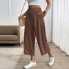 Wide Leg Womens Pants Relaxed Fit Lightweight Pants for Women High Waist Cropped Trousers Casual Loose Style