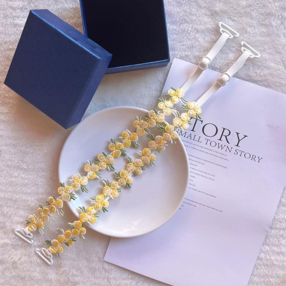 Elastic Floral Bra Straps Removable Lingerie Strap Belt Soft Shoulder Straps  Wedding Party Dress