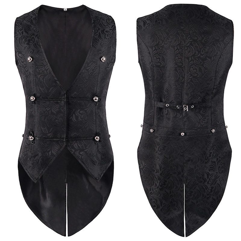 2022 Amazon Wish New Men's Clothing Medieval Clothing Retro Gothic Long Dress Vest Halloween Costume