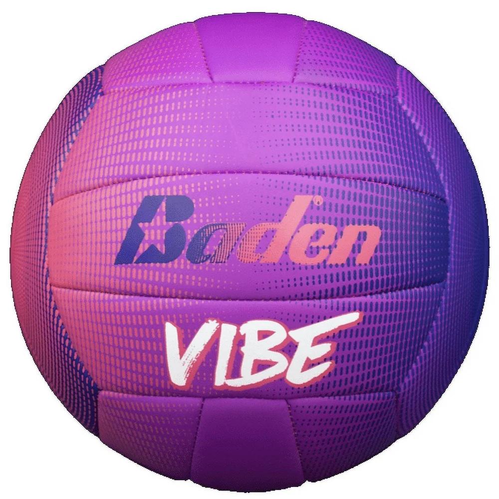 Vibe Indoor Outdoor Volleyball Official Size Lightweight Cushioned Synthetic Leather Foam Backing Precision Stitching Durable