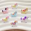 20pcs Mix Mini Colored Cartoon Unicorn Horse Nail Art Flatback Stone Figurines Scrapbook Charm DIY Jewelry Decor Crafts