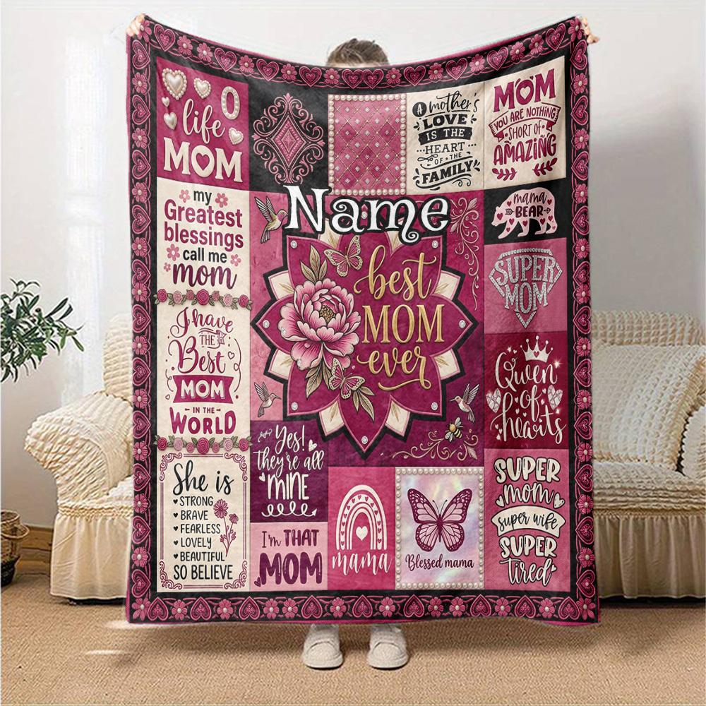 Best Mom Ever Customize Your Name Home Blanket Comfortable Soft Lightweight Allseason Multipurpose Blanket For Picnics Sofas Offices Beds Living Rooms