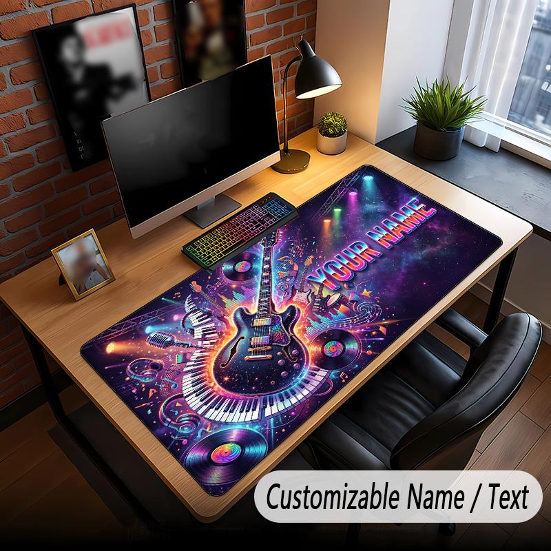 Muziek Gitaar Thema Aangepaste Muismat Gepersonaliseerd Met Naam Tekst Aangepaste Bureau Mat Voor Kantoor Huisdecoratie