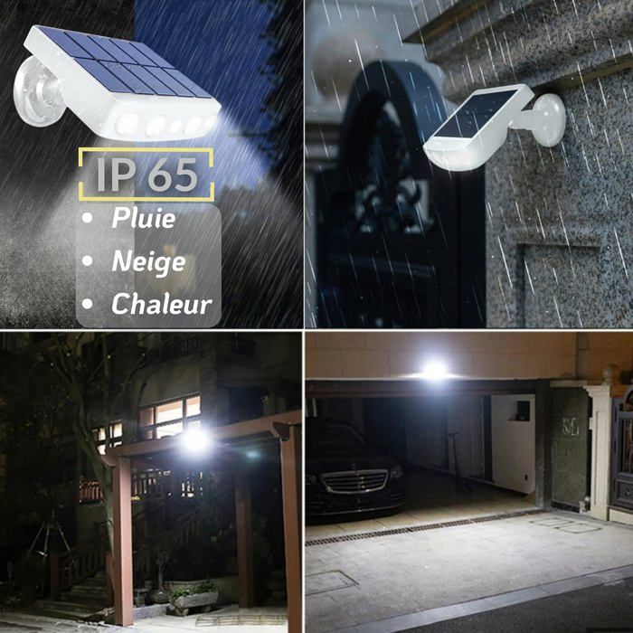 Lampe solaire extérieure - AIMOONSA - COB 4 LED - 500 lm - Détecteur de mouvement - IP65 orientable