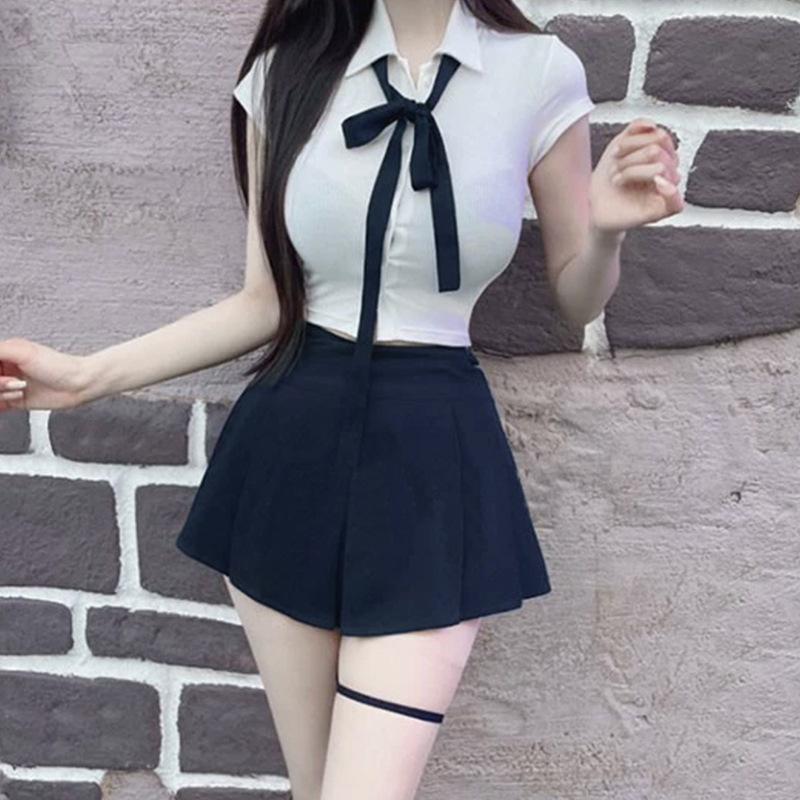 Dongdaemun Women's High Waist Slimming A-Line Skirt Pants