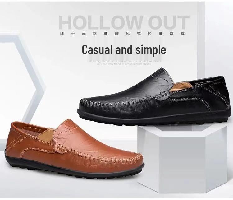 Herren atmungsaktive Leder-Loafer Frühling/Sommer 2025 - Lässig, Modisch, Rund Zehenpartie Slip-ons