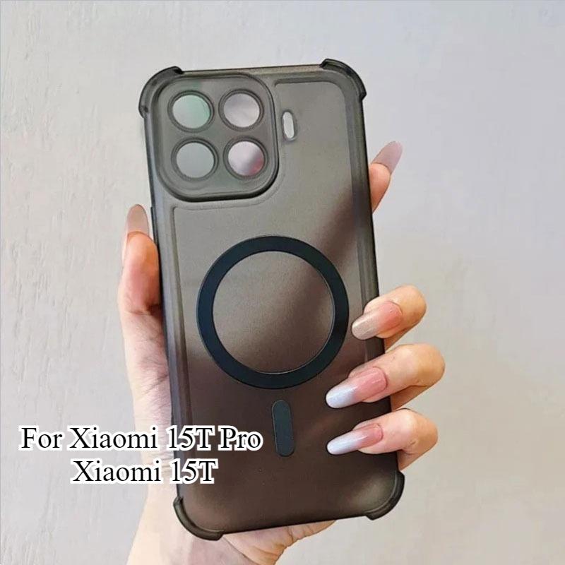 Magnetic Wireless Charge Shockproof Case For Xiaomi 15T Pro Magsafe Soft TPU Clear Phone Protection Case For MI15T Pro Bumper