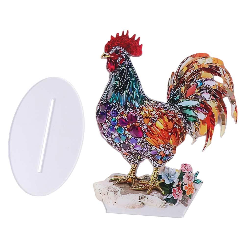 Acrylic Rooster Ornament Creative Miniatures Figurine Sculpture Animal Statue Ornament  Living Room