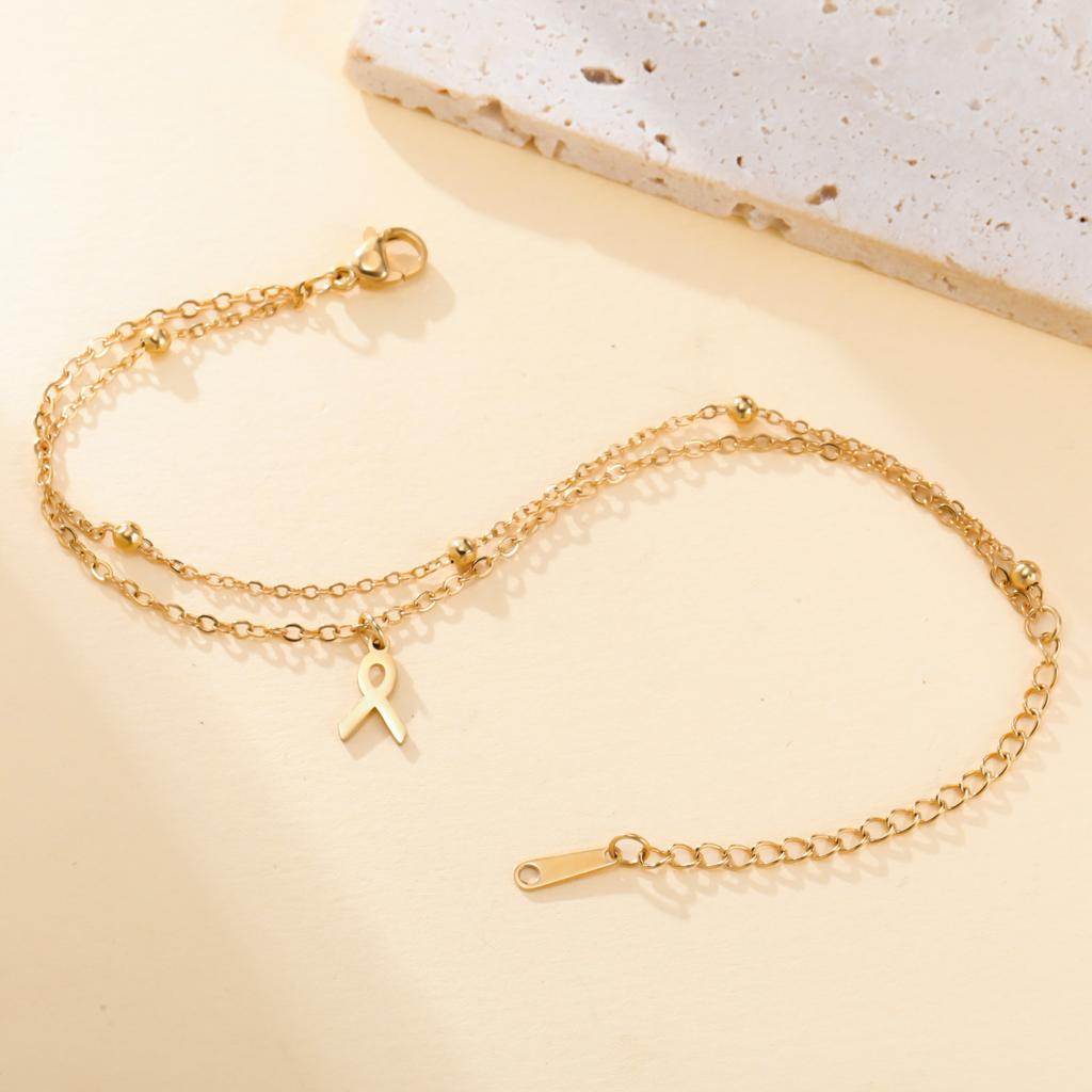 My Shape Women Breast Cancer Awareness Bracelets Stainless Steel Hand Chains Adjustable Chain Safety Blessing Lucky Jewelry Gift