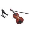 Mini Violin Model Set Wooden Miniature Violin with Stand,Case for Dollhouses Accessory Home Decoration Display Ornament