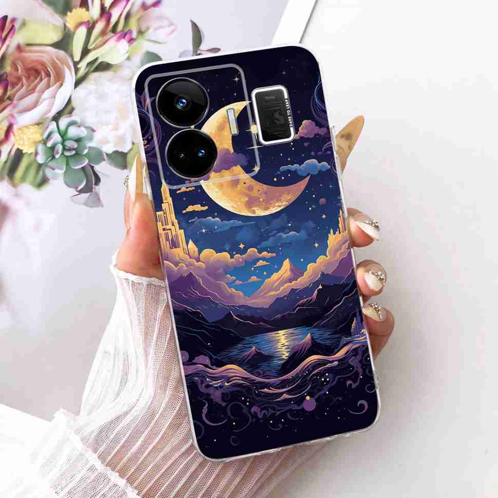 For Realme GT Neo5 RMX3706 Case Fashion Painted Flowers Silicone Cover For Oppo Realme GTNeo5 GTNeo 5 Phone Cases