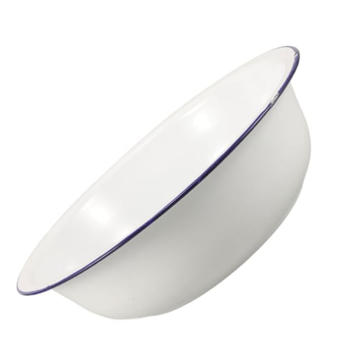 MUSISALY Enamel Footbath, Enamel Wash Basin, Vintage Enamel Basin, Enamel Washstand, Enamel Bowl, Enamel Washbasin, White